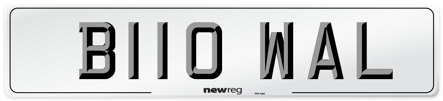 B110 WAL Number Plate from New Reg